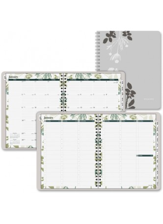 Julian - Weekly, Monthly - 1 Year - January 2016 till December 2016 1 Week, 1 Month Double Page Layout - 8.50" x 11" - Wire Bound - Silver - Paper - aag759905